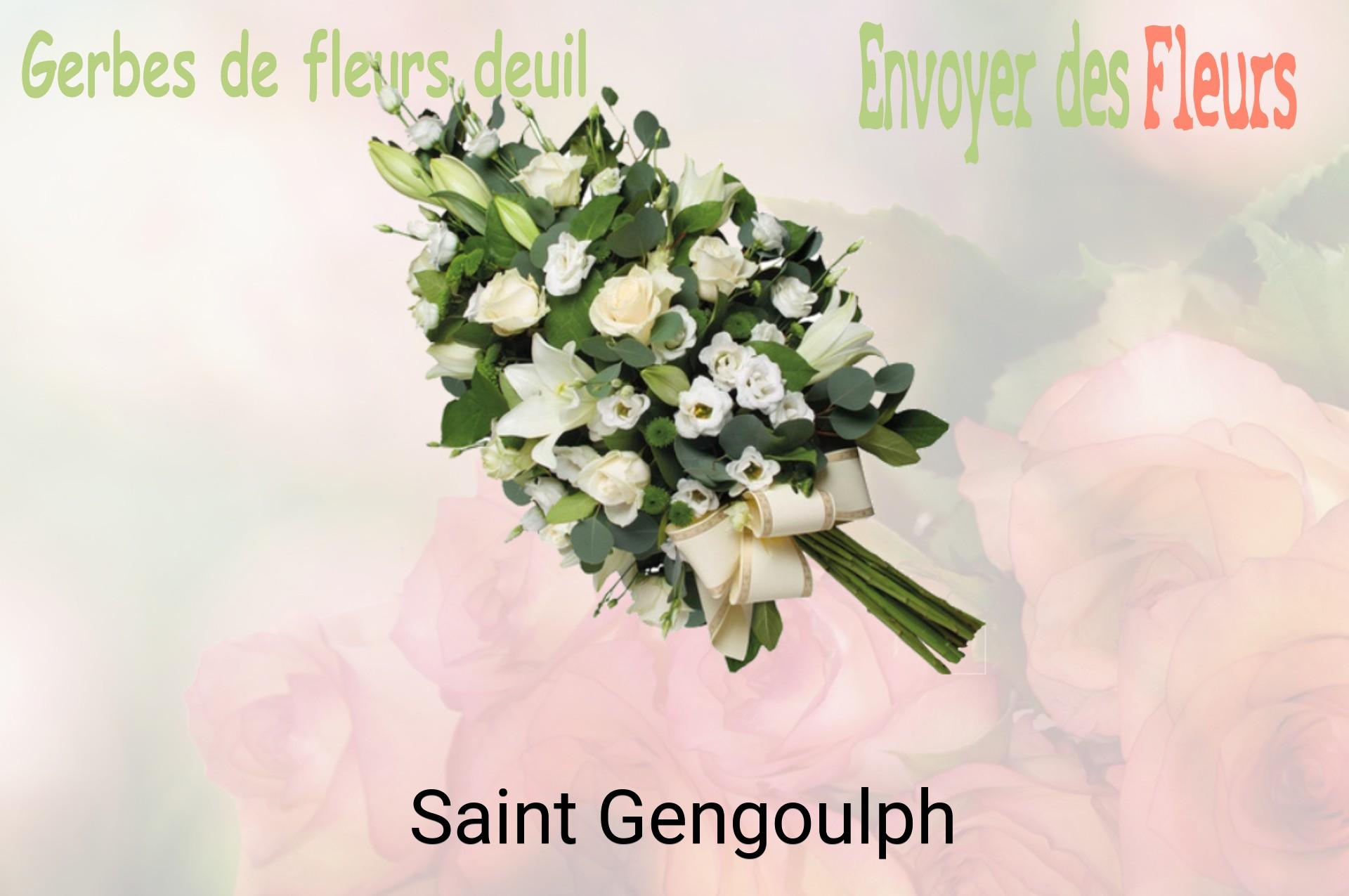 Gerbe de fleurs de deuil livrée à Saint-Gengoulph